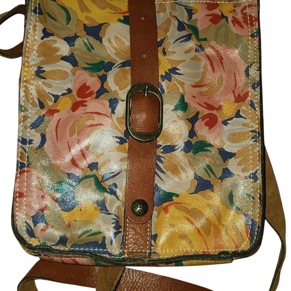 Floral Leather Crossbody Bag
